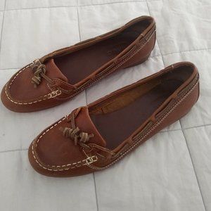 Sebago Felucca Lace Brown Oiled Waxy Loafers Size 9.5M